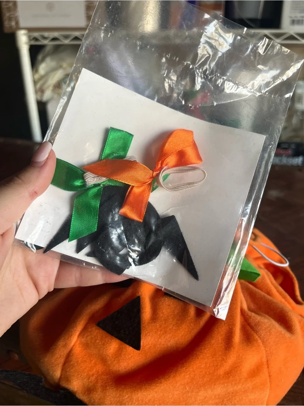 Build-A-Bear Orange Pumpkin Jack-O'-Lantern costume with Hat with Green Leaves